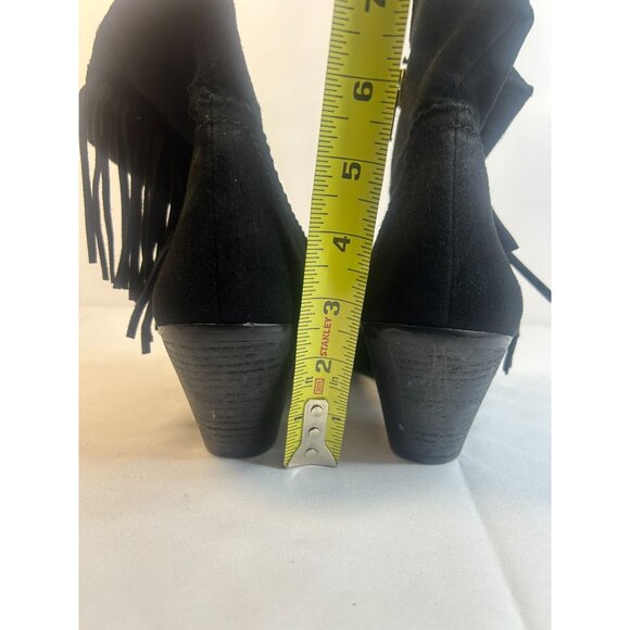 SAM EDELMAN Louie Ankle Boot Black Suede Western Fringe, Zip, Women's Size 9.5 - Picture 10 of 12